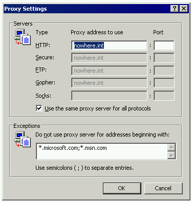 Proxy Toolbar For Msie