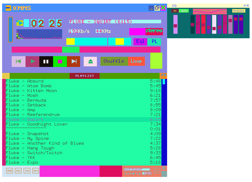 Screenshot of XMMS/Winamp skin 'Color Panels'